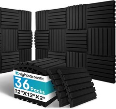 36 Curved Sound Absorbing Foam Panels – 2″ Thick for Noise Control