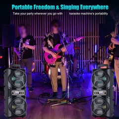 Dual 6.5″ Woofer Portable Bluetooth Party Speaker 3000W Power Bass Sound Speaker