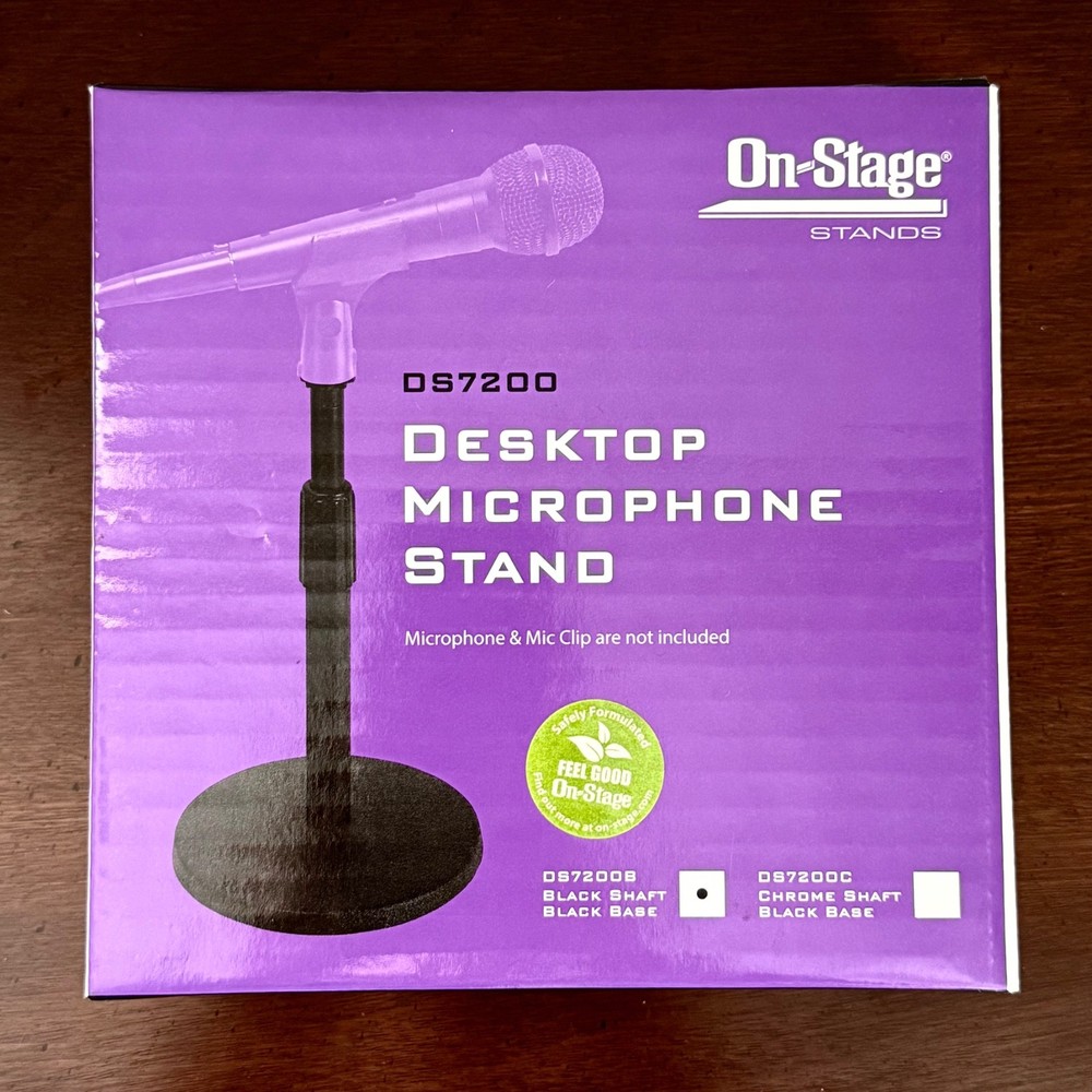 On-Stage Stands Desktop Microphone Stand with Box – DS7200 – Black Shaft & Base