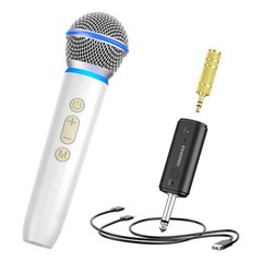 Wireless Microphone Rechargeable Receiver UHF Dynamic Handheld Mic 100ft Range