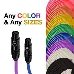 3-Pin XLR Female Balanced Cable Custom Length, Color Professional Connector Cord