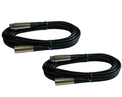2 Pack Lot 3-Pin XLR Extension Microphone Mic Cable Male Female M/F 15 ft foot