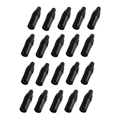 Rannsgeer 20 Pack 3 Pin XLR Male Type Connector for DIY (Black)