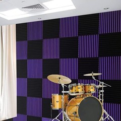 52 PACK 12″X12″ 1″2“Acoustic Foam Panel Wedge Studio Soundproof Wall Adhesive