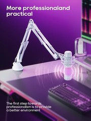Boom Arm Micophone, Mic Arm Desk Mount Foldable with 3/8“ to 5/8“ Screw Adapte