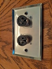 Pro Co WP1013 Single Gang Wallplate with 2 XLRF Connector RS, Steel