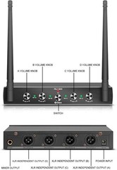 Debra Audio Pro UHF 4 Channel Wireless Microphone System with Cordless Handheld
