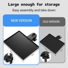 BILIONE Microphone Stand Tray with Crab Clamp, 10.6″ x 7.8″ Large Black