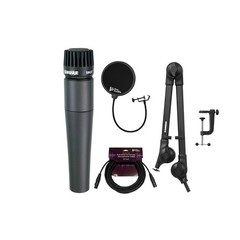 Shure SM57-LC Instrument Mic Knox Gear Boom Arm Pop Filter XLR Cable