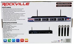 Rockville RWM4200VH VHF Wireless Quad HandHeld Microphone System w LCD Display!