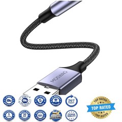 USB to 3.5mm Jack Audio Adapter 0.65Feet/20cm, External Sound Card Support Mi…