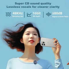 Wireless Lavalier Mic for iPhone Android USB-C 40H Noise Cancelling TikTok