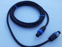 15 FT Mono-Bridged Neutrik Speakon 4-Pole Male to Male Cable, (1+/1+ and 2+/1-)
