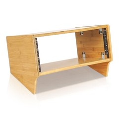 OPEN BOX: Sound Town DIY 4U Angled Desktop Turret Studio Rack Bamboo STBR-4SL-R