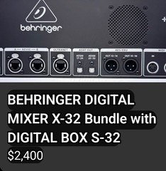 Behringer X-32 Digital Mixer Bundle with S-32 AES50 Ultranet ADAT MIDI