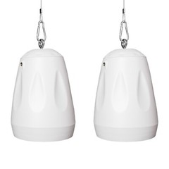 Sound Town 2-Pack 4″ IP66 Pendant Ceiling Wall Mount Speaker, WHT STPDS-4W-PAIR