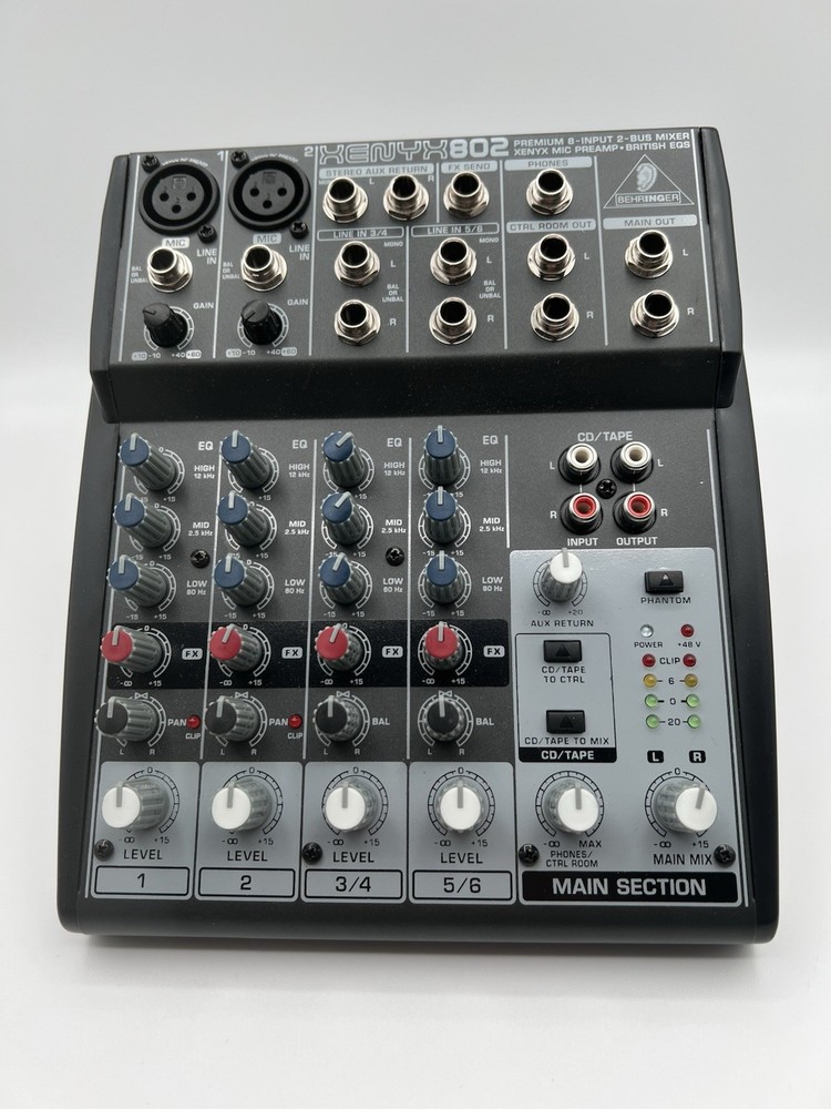 Behringer Xenyx 802 Mixing Console 8-Input 2-Bus Mixer Mic Preamp -New
