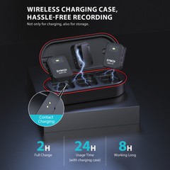 SYNCO G2(A2) Pro 2.4G Wireless Lavalier Microphone With Charging Case for Camera
