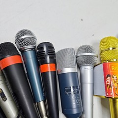 Lot of 10 Mixed Microphones – Untested, Various Models and Colors, Signs of Wear