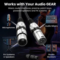 XLR Cables 50 ft OFC, XLR Male to Female Microphone Cable, XLR Cable Low Nois…