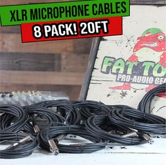 Microphone XLR Cables 20Ft FAT TOAD 8 Lot – Pro Audio Studio Mic Cord Wire 20AWG