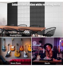 Sonicism 12 Pack Acoustic Wall Panels with Self-Adhesive, 12″ X 12″ X 0.4″ Sound