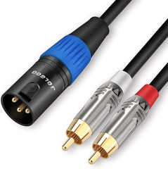 Unbalanced Dual RCA to XLR Male Y Splitter Patch Microphone Cable, 1 XLR Male to