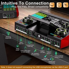 Podcast Equipment Bundle with Live Sound Card Audio Mixer, 3.5mm Condenser Micro