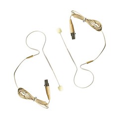 2x Beige Single Earhook Headset mini XLR Microphone 4pin For Shure Wireless-TA4F