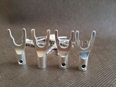 4x hifi Speaker cable spade plug connector Pure copper silver plated