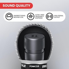 Pyle Professional Dynamic Vocal Microphone – Moving Coil Dynamic Cardioid Unidir