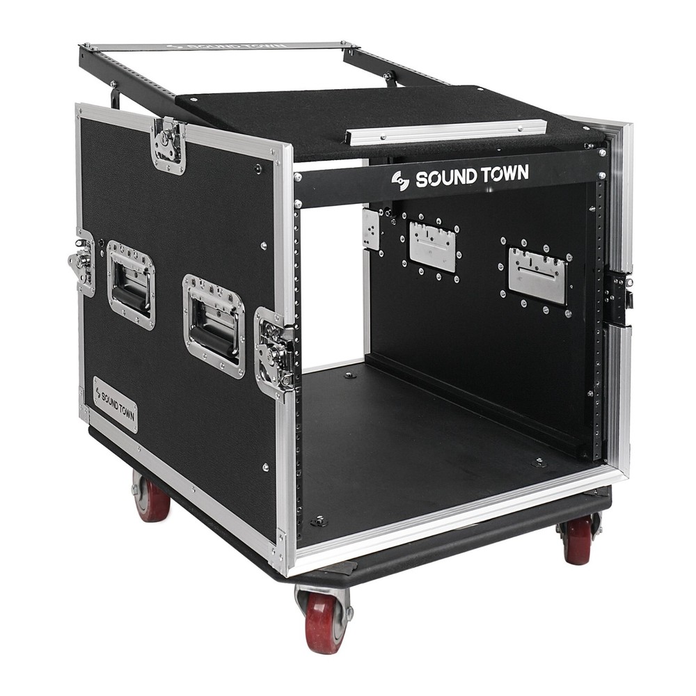 Sound Town 10U ATA Rack 25″ Rackable Depth Casters 12mm Plywood (STMR-DE10UW)