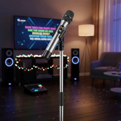 15-Channel UHF Wireless Handheld Microphone with Rechargeable Receiver – Silver
