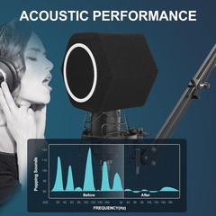 Professional Microphone Isolation Ball with 2-Layered Pop Filter, High Density