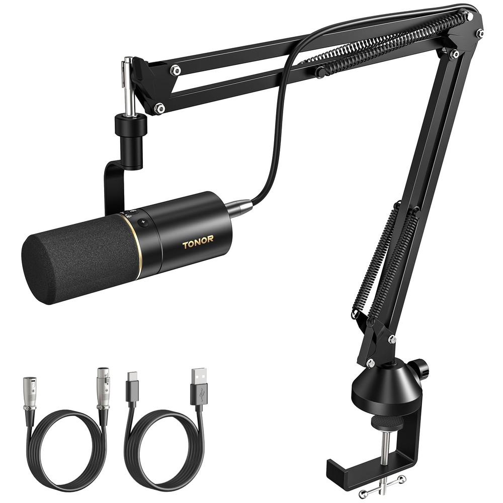 Dynamic Podcast Microphone, XLR/USB Mic for Podcasting, Recording, Streaming,…