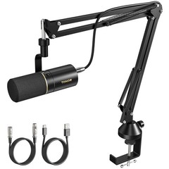 Dynamic Podcast Microphone, XLR/USB Mic for Podcasting, Recording, Streaming,…
