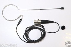 Black One Hook Headset Omnidirectional Microphone For Shure Mini XLR 4Pin