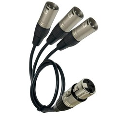 DIYTECH Premium 3 Way XLR Splitter Cable, Microphone Y Cable 24 inches, Black