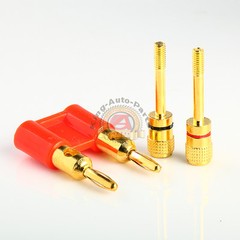 NEW 10 PACK lot quality RED dual Banana post speaker cable wire plug connector