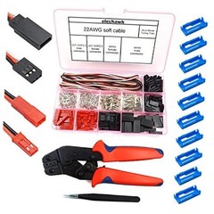 55 Sets Servo Plug Male Female Connector Crimp Pin Cable Kit with Crimping