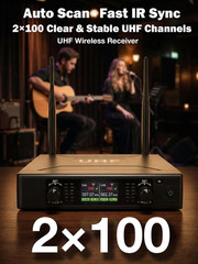 Wireless Microphone System, 328FT Long Range UHF Cordless Mic Set with Handheld