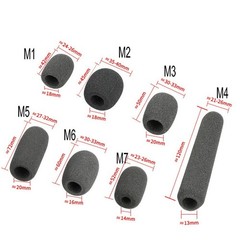20 -50pc Microphone Windscreen Sponge Cover Headset Mic Foam Cover Cap Gooseneck