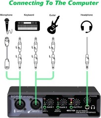 USB Audio Interface32bit/192 kHz with XLR,phantom power,Direct Monitoring,Loo…
