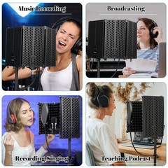 „Microphone Stand with Isolation Shield and Pop Filter for Recording and