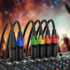 6 Pack 25FT XLR Male to Female Microphone Cables – Professional Balanced Audio L