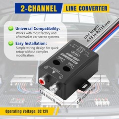 Car Audio Line Output Converter, Includes 3.5mm Jack Port Universal Bass Knob…
