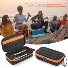 🆕Waterproof Rigid Impact-Resistant Dual Microphone Case w/ Net Pocket & Handle