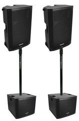 (2) Mackie Thump15 V4 15” Active DJ PA Speakers w/Bluetooth+Thump15S V4 15″ Subs