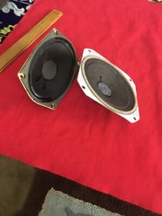 2 Odd Unbranded NOS Vintage Loud Speakers Round Oval Estate Find