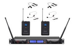 GTD Audio 2×100 Ch UHF Wireless Lavaliere Lapel Headset Microphone System 622L